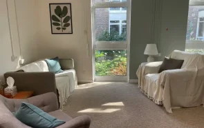 Bright, modern counselling room with seating and natural light in Bracken